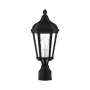 Morgan Small Outdoor Post Light in Textured Black with Antique Silver Finish Cluster
