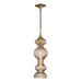 Pomfret 1 Light Pendant With Bronze Glass in Aged Brass with Bronze Glass
