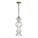 Pomfret 1 Light Pendant With Clear Glass in Aged Brass with Clear Glass