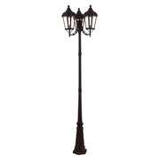 Morgan 3-Light Outdoor Post Light in Bronze with Antique Gold Finish Cluster