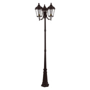 Morgan 3-Light Outdoor Post Light in Bronze with Antique Gold Finish Cluster