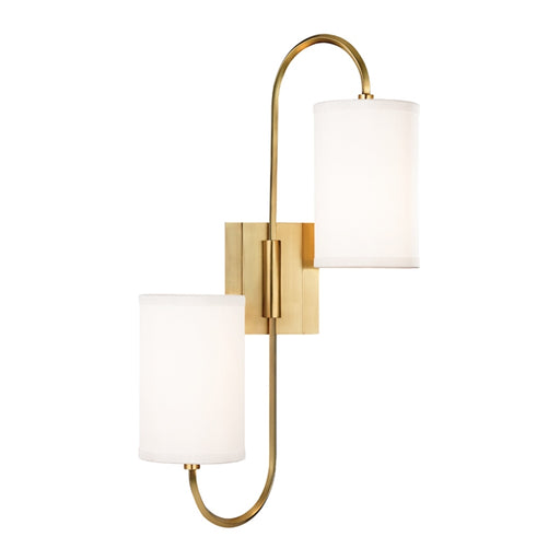 Junius 2 Light Wall Sconce in Aged Brass