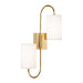 Junius 2 Light Wall Sconce in Aged Brass