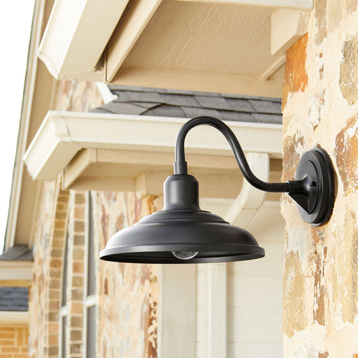 Farmhouse 11" Outdoor Barn Light in Textured Black