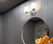 Henri 2 Light 14" Vanity in Chrome in a room setting