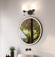 Henri 2 Light 14" Vanity in Matte Black in a room setting