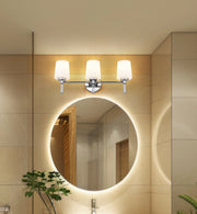 Henri 3 Light 24" Vanity in Chrome in a room setting