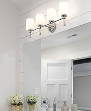 Henri 4 Light 32" Vanity in Chrome in a room setting