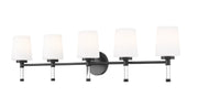Henri 5 Light 42" Vanity in Matte Black