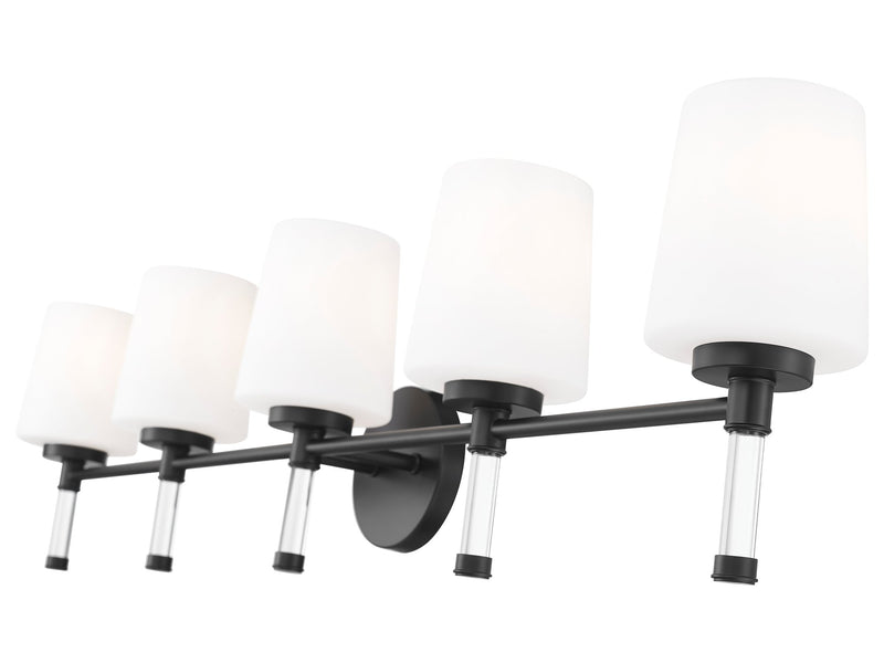 Henri 5 Light 42" Vanity in Matte Black