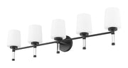 Henri 5 Light 42" Vanity in Matte Black