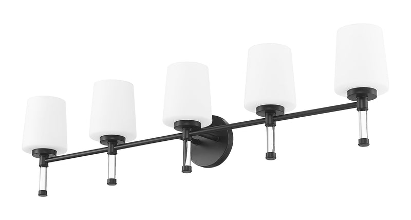 Henri 5 Light 42" Vanity in Matte Black