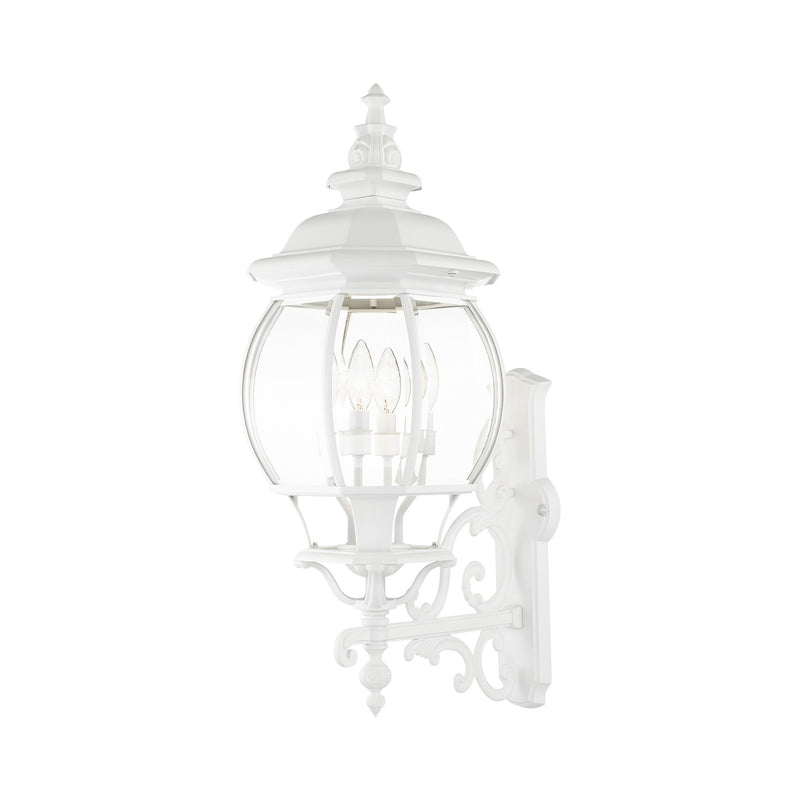 Frontenac 4-Light Large Outdoor Wall Lantern in Textured White
