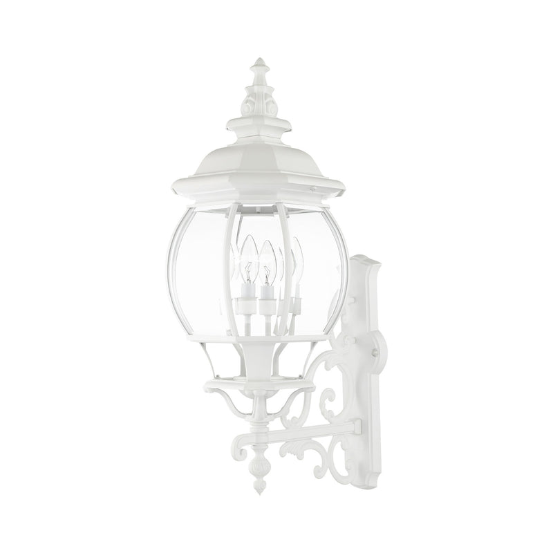 Frontenac 4-Light Large Outdoor Wall Lantern in Textured White