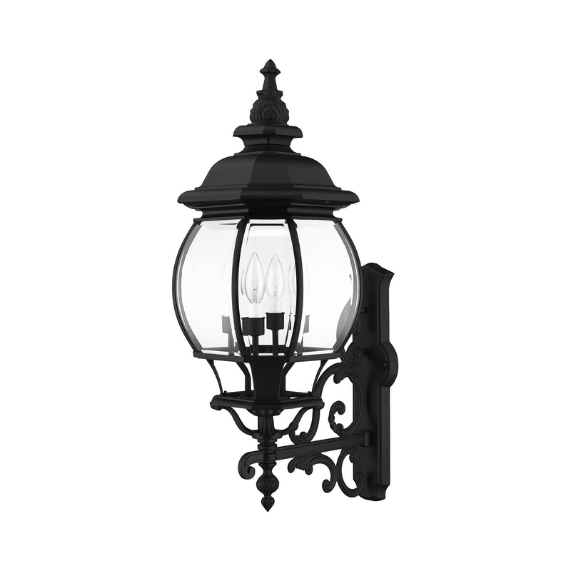 Frontenac 4-Light Large Outdoor Wall Lantern in Textured Black