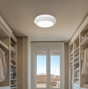 Quasars 1 Light 12" Flush Mount in Matte White in a room setting