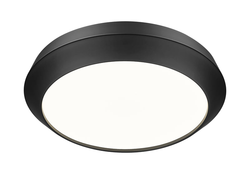 Quasars 1 Light 16" Flush Mount in Matte Black