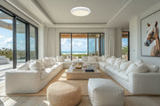 Quasars 1 Light 20" Flush Mount in Matte White in a room setting