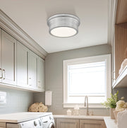 Bentley 1 Light 12" Flush Mount in Brushed Nickel in a room setting