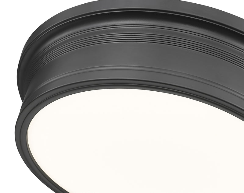 Bentley 1 Light 16" Flush Mount in Matte Black