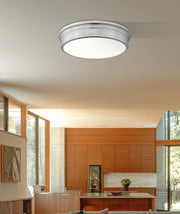 Bentley 1 Light 20" Flush Mount in Brushed Nickel in a room setting