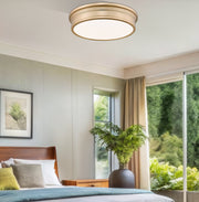 Bentley 1 Light 20" Flush Mount in Modern Gold in a room setting