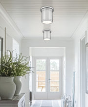 Bentley 1 Light 8" Flush Mount in Brushed Nickel in a room setting