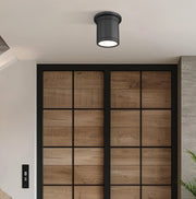 Bentley 1 Light 8" Flush Mount in Matte Black in a room setting