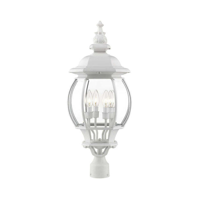 Frontenac 4-Light Large Outdoor Post Light in Textured White