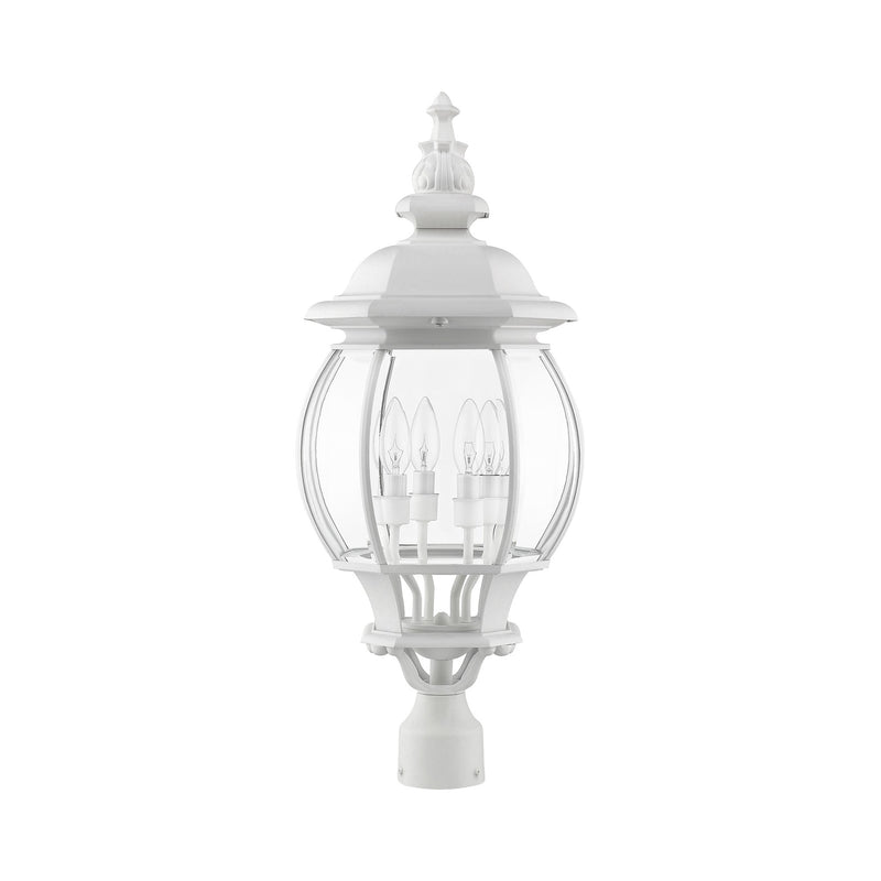 Frontenac 4-Light Large Outdoor Post Light in Textured White