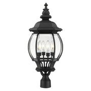 Frontenac 4-Light Large Outdoor Post Light in Textured Black