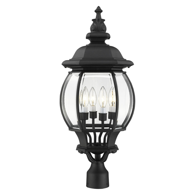 Frontenac 4-Light Large Outdoor Post Light in Textured Black