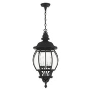 Frontenac 4-Light Large Outdoor Pendant Lantern in Textured Black