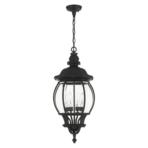 Frontenac 4-Light Large Outdoor Pendant Lantern in Textured Black