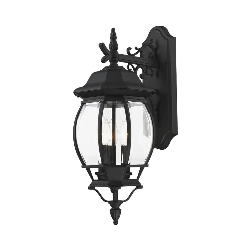 Frontenac 3-Light 21" Outdoor Wall Lantern in Textured Black