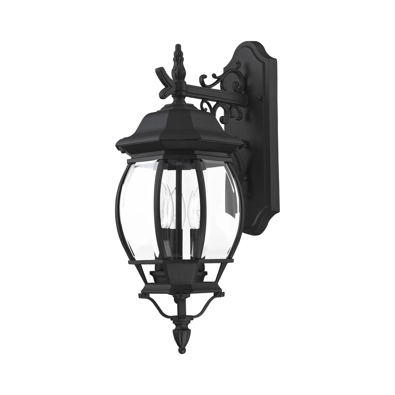 Frontenac 3-Light 21" Outdoor Wall Lantern in Textured Black