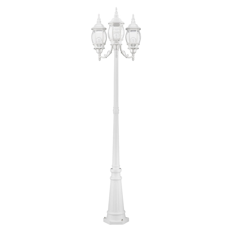 Frontenac 3-Light Outdoor Three-Head Post Light in Textured White