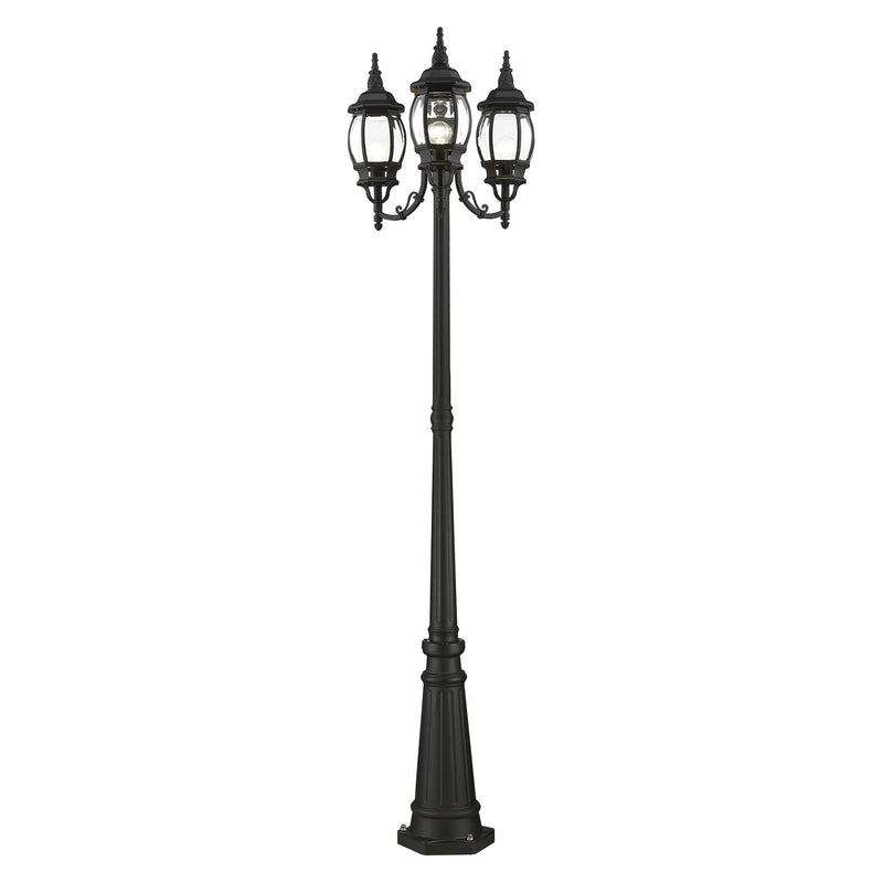 Frontenac 3-Light Outdoor Three-Head Post Light in Textured Black
