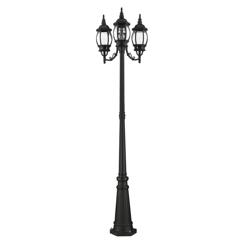 Frontenac 3-Light Outdoor Three-Head Post Light in Textured Black