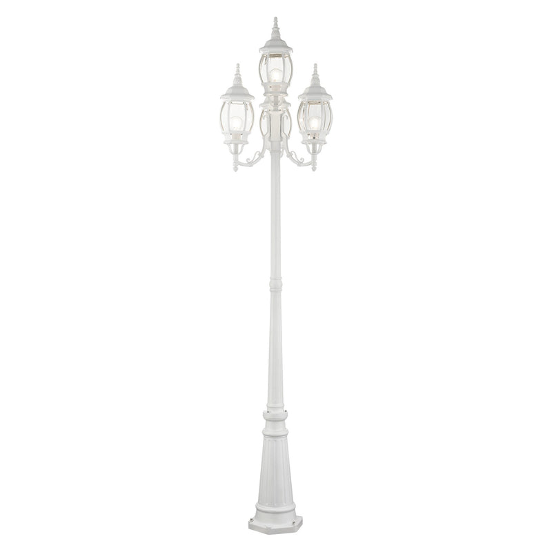 Frontenac 4-Light Outdoor Four-Head Post Light in Textured White