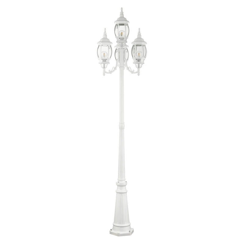 Frontenac 4-Light Outdoor Four-Head Post Light in Textured White