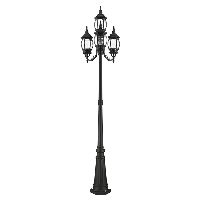 Frontenac 4-Light Outdoor Four-Head Post Light in Textured Black