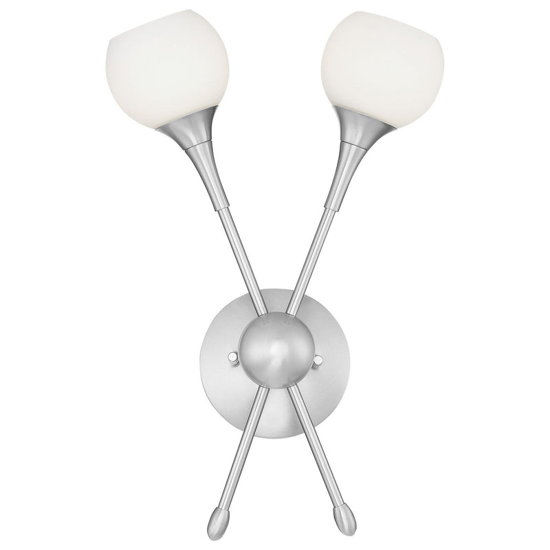Pontil 2-Light Wall Sconce in Brushed Nickel