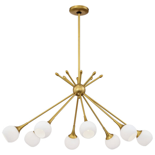 Pontil 8-Light Island Chandelier in Honey Gold