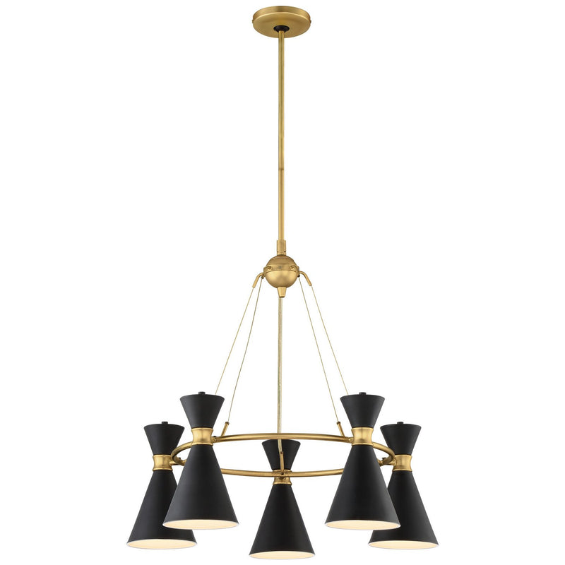 Conic 5-Light Chandelier in Honey Gold