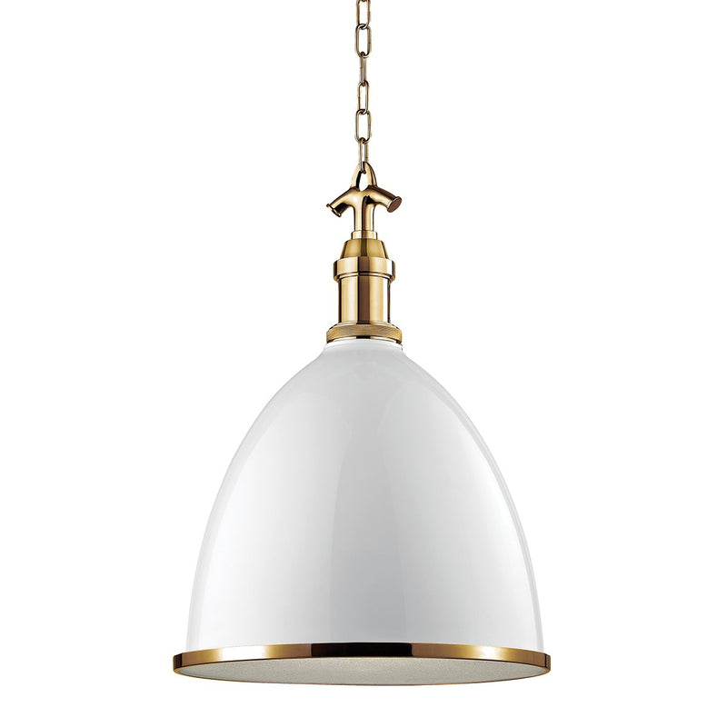 Viceroy Large Pendant in White Aged Brass
