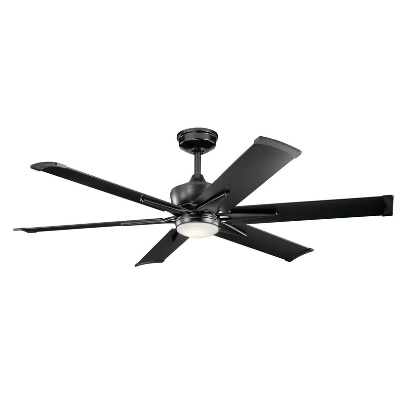 Szeplo Patio 60" Outdoor Ceiling Fan with Light in Satin Black
