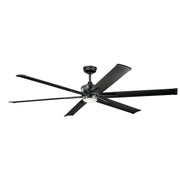 Szeplo Patio 80" Outdoor Ceiling Fan with Light in Satin Black