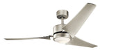Rana 60" Outdoor Ceiling Fan with Light in Brushed Nickel