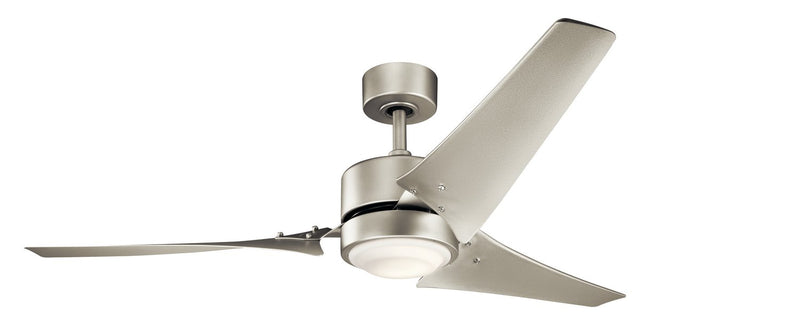 Rana 60" Outdoor Ceiling Fan with Light in Brushed Nickel